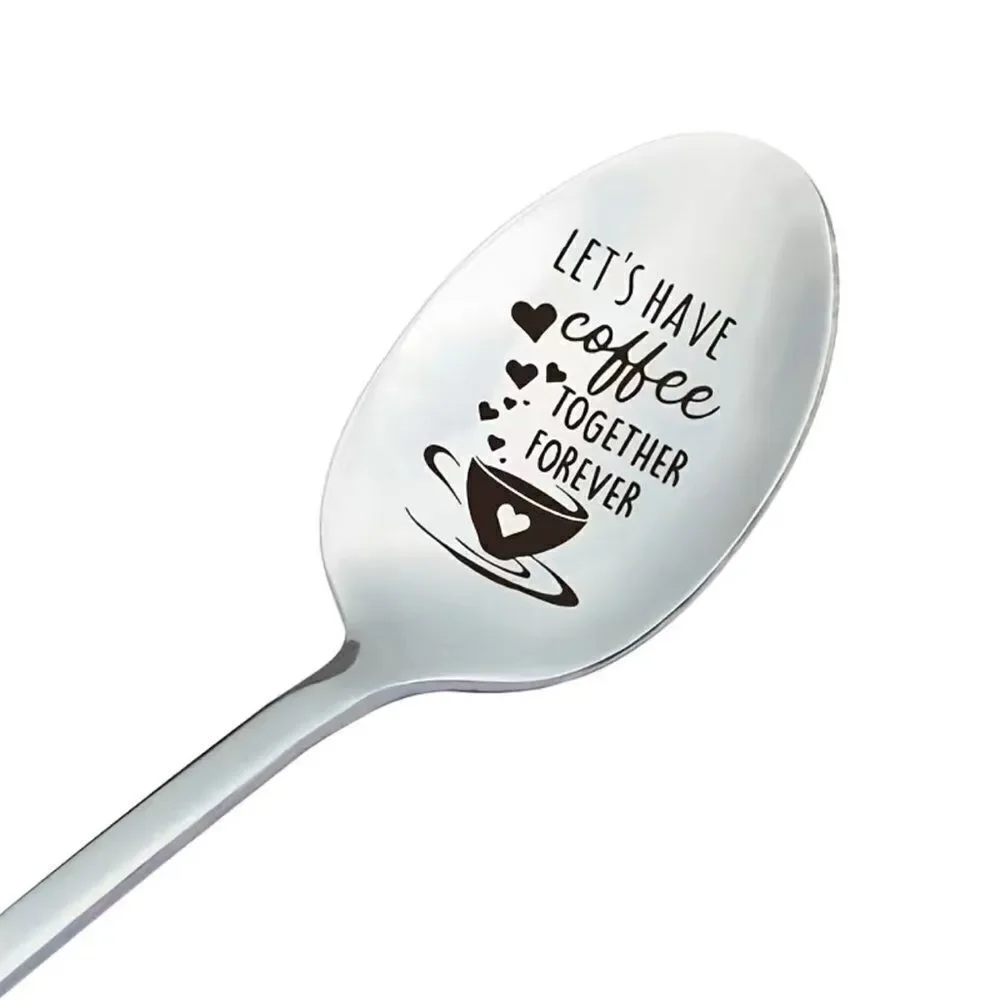 Stocking stuffer, Let’s have coffee together forever spoon, gift for partner NEW